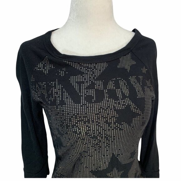 REQUEST🖤3/4 Length Sleeve T-Shirt Graphic Black Size XS - Picture 3 of 8